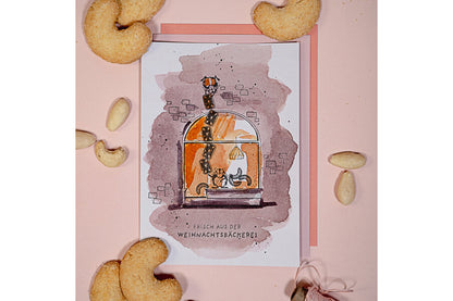 Cats on Appletrees Stamp - Arched Shop Window
