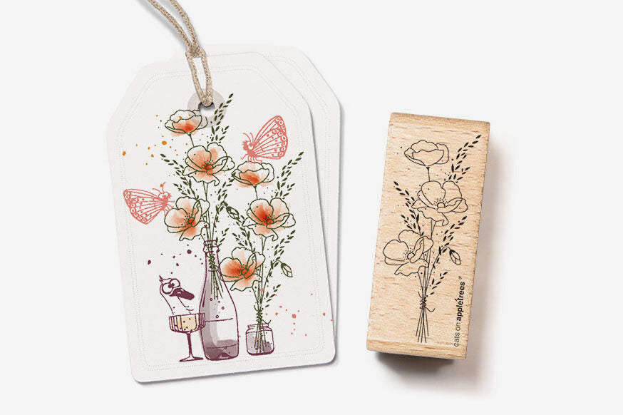 Cats on Appletrees Stamp - Bouquet