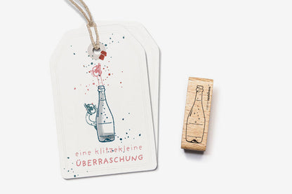 Cats on Appletrees Stamp - Champagne Bottle Flywheel Stationery Tasmania