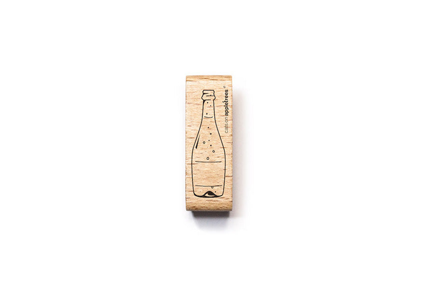 Cats on Appletrees Stamp - Champagne Bottle Flywheel Stationery Tasmania
