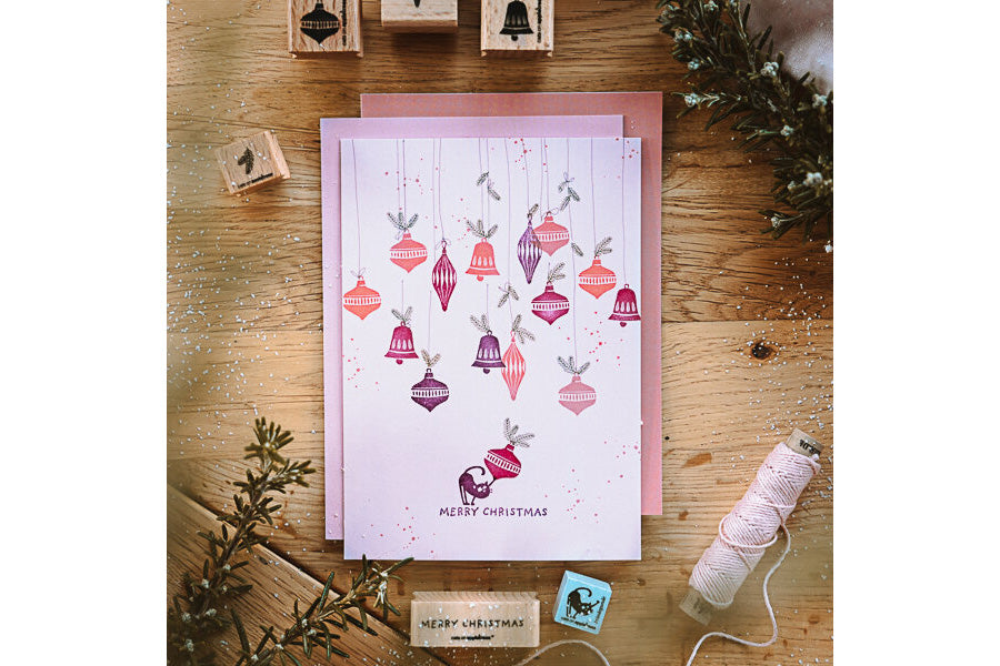 Cats on Appletrees Stamp - Christmas Bauble Flywheel Stationery Tasmania