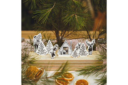 Cats on Appletrees Stamp - Christmas Tree Flywheel Stationery Tasmania