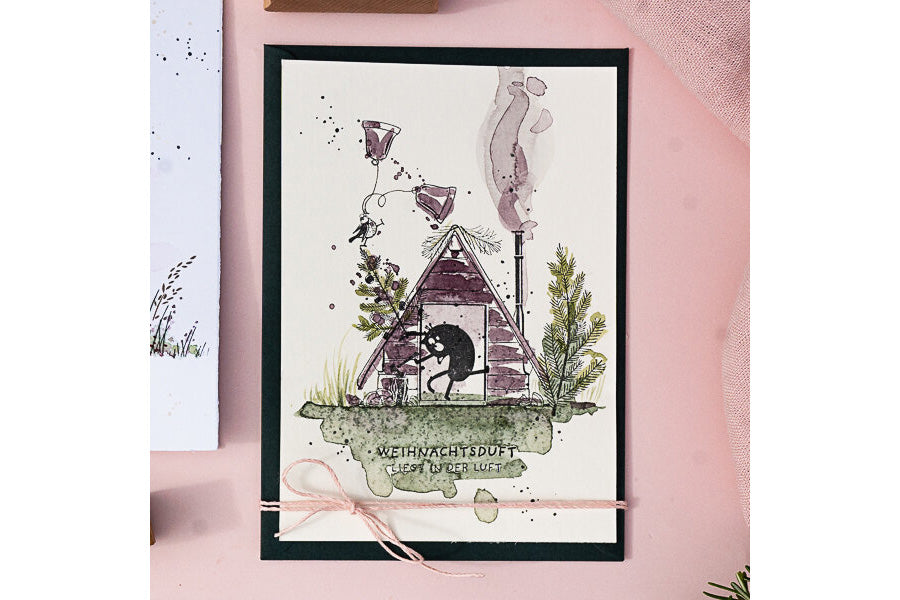 Cats on Appletrees Stamp - Christmas Tree Flywheel Stationery Tasmania