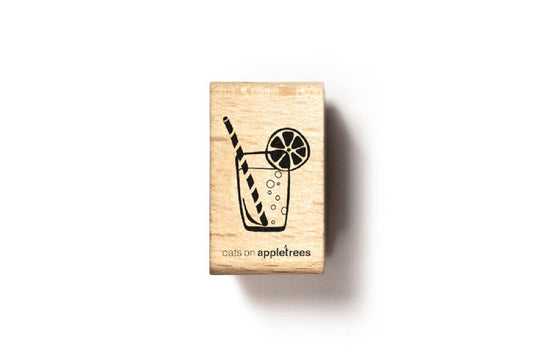 Cats on Appletrees Stamp - Cocktail Glass