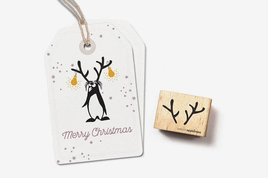Cats on Appletrees Stamp - Deer Antlers Flywheel Stationery Tasmania