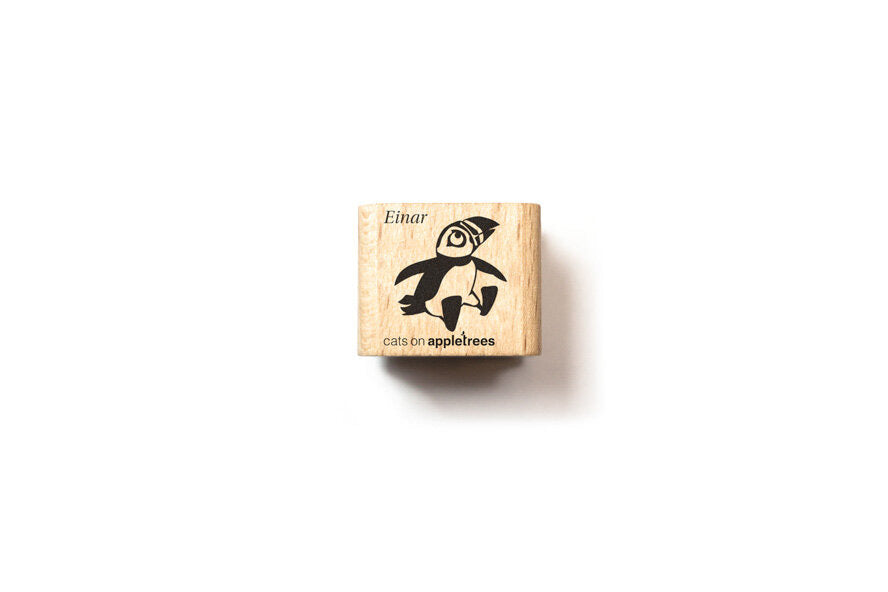 Cats on Appletrees Stamp - Einar the Puffin Flywheel Stationery Tasmania