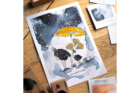 Cats on Appletrees Stamp - Elin the Ostrich