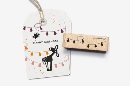 Cats on Appletrees Stamp - Fairy Lights Flywheel Stationery Tasmania
