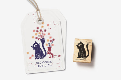 Cats on Appletrees Stamp - Frieder the Cat Flywheel Stationery Tasmania