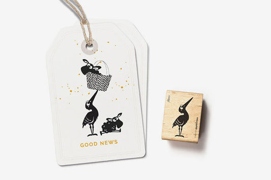 Cats on Appletrees Stamp - Hans the Stork