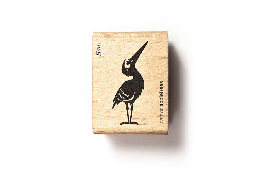 Cats on Appletrees Stamp - Hans the Stork Flywheel Stationery Tasmania