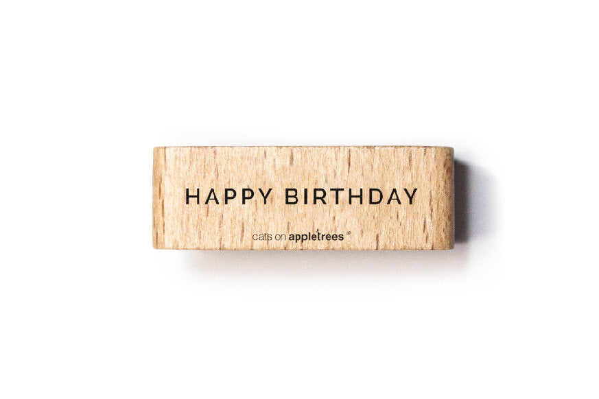 Cats on Appletrees Stamp - Happy Birthday Flywheel Stationery Tasmania