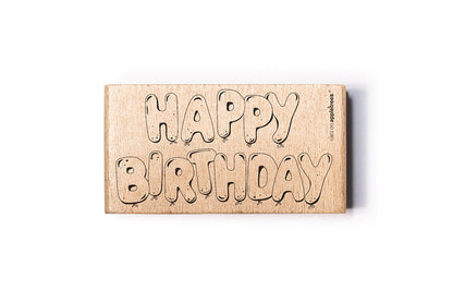 Cats on Appletrees Stamp - Happy Birthday Balloon Flywheel Stationery Tasmania