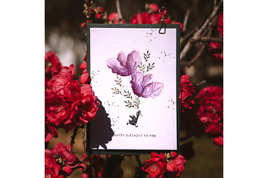 Cats on Appletrees Stamp - Happy Birthday to You Flywheel Stationery Tasmania