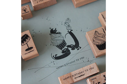 Cats on Appletrees Stamp - Happy Birthday to You Flywheel Stationery Tasmania