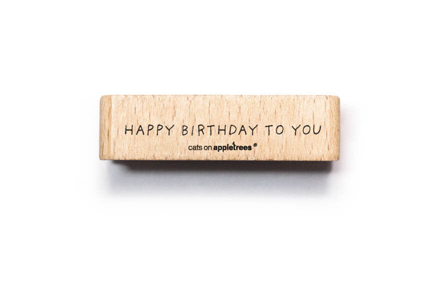 Cats on Appletrees Stamp - Happy Birthday to You Flywheel Stationery Tasmania