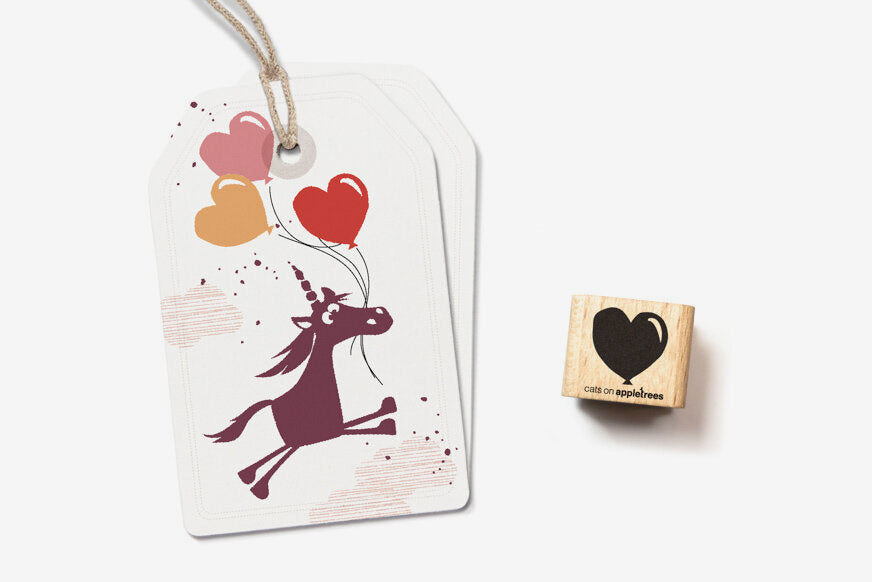 Cats on Appletrees Stamp - Heart Balloon