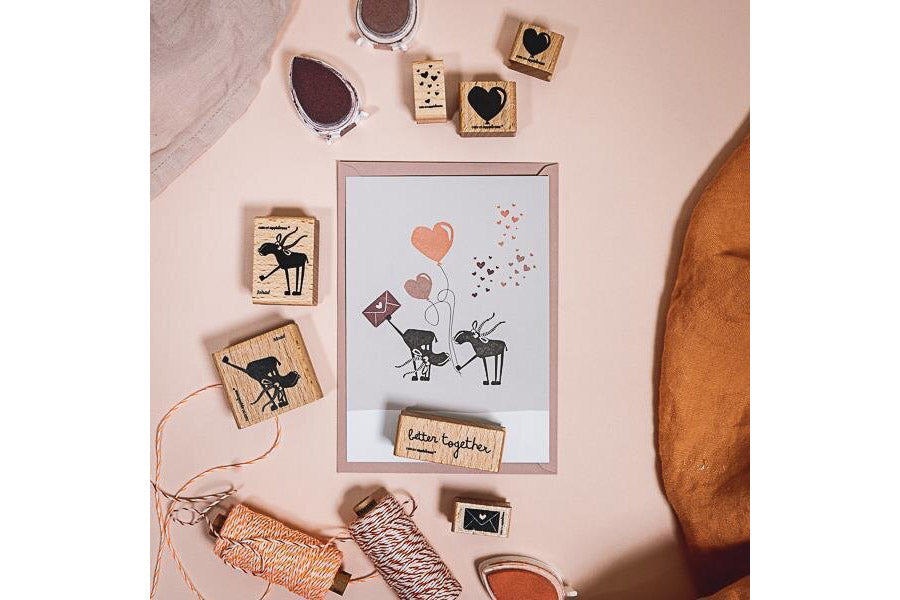Cats on Appletrees Stamp - Heart Balloon