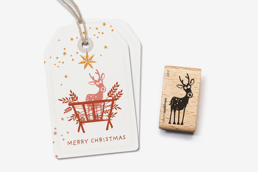 Cats on Appletrees Stamp - Idril the Stag Calf Flywheel Stationery Tasmania