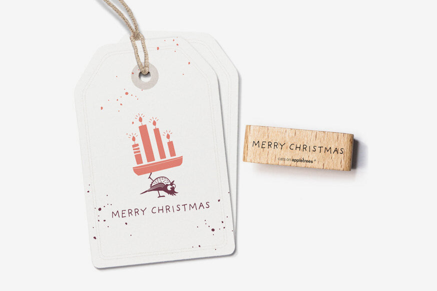 Cats on Appletrees Stamp - Merry Christmas 2 Flywheel Stationery Tasmania