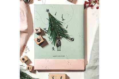 Cats on Appletrees Stamp - Merry Christmas 2 Flywheel Stationery Tasmania