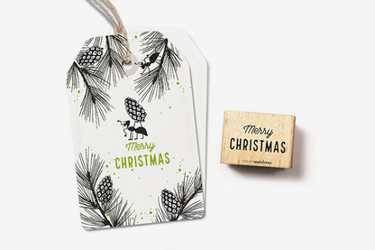 Cats on Appletrees Stamp - Merry Christmas 3 Flywheel Stationery Tasmania