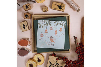 Cats on Appletrees Stamp - Merry Christmas 3 Flywheel Stationery Tasmania