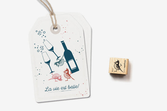 Cats on Appletrees Mini Stamp - Bart the Crested Tit