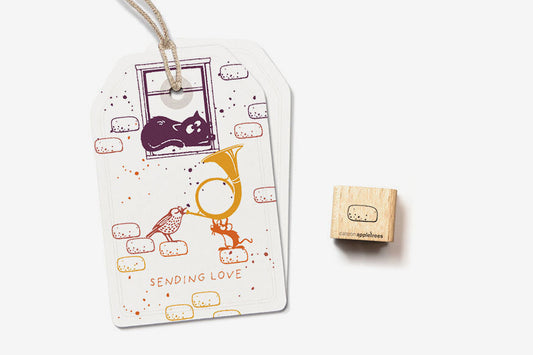 Cats on Appletrees Mini Stamp - Brick