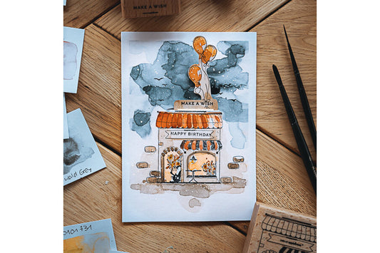 Cats on Appletrees Mini Stamp - Brick