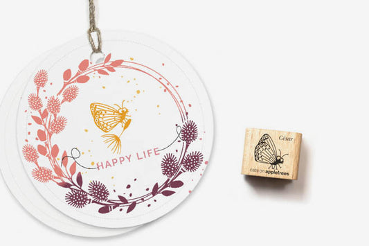 Cats on Appletrees Mini Stamp - César the Butterfly