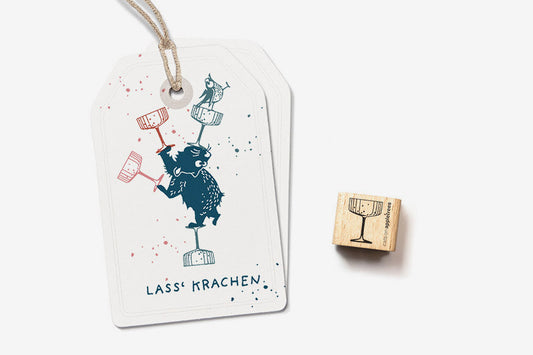 Cats on Appletrees Mini Stamp - Champagne Coupe