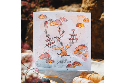 Cats on Appletrees Mini Stamp - Champagne Coupe Flywheel Stationery Tasmania