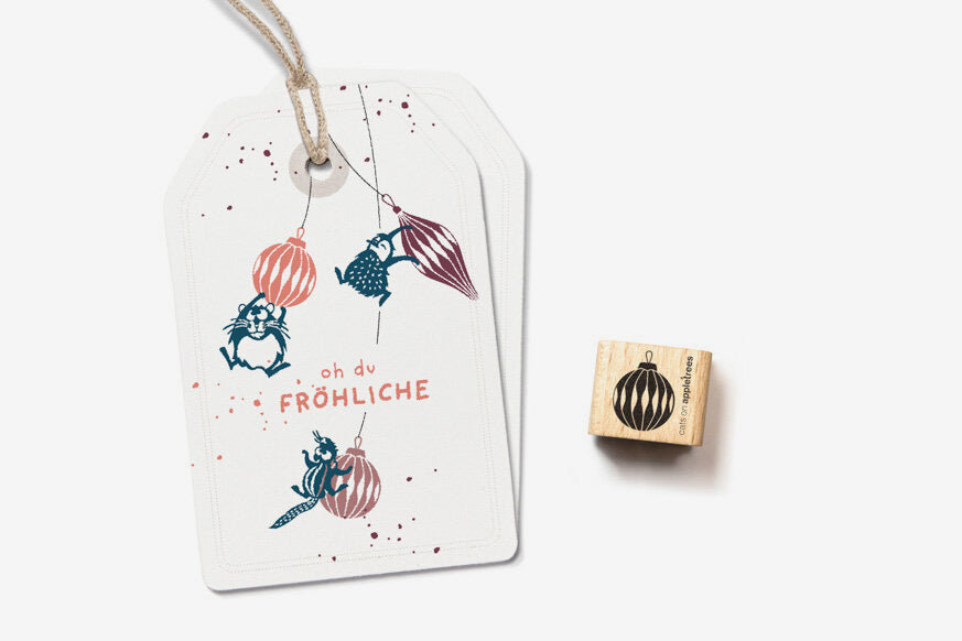Cats on Appletrees Mini Stamp - Christmas Bauble Flywheel Stationery Tasmania