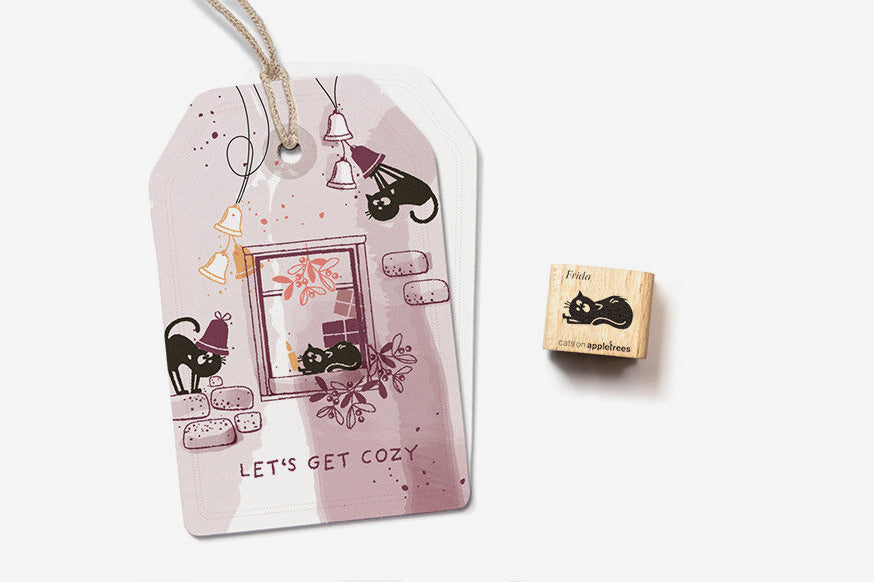 Cats on Appletrees Mini Stamp - Frida the Cat