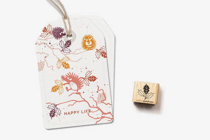Cats on Appletrees Mini Stamp - Holly Sprig Flywheel Stationery Tasmania