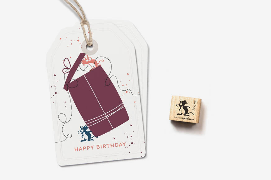 Cats on Appletrees Mini Stamp - Josepha the Mouse