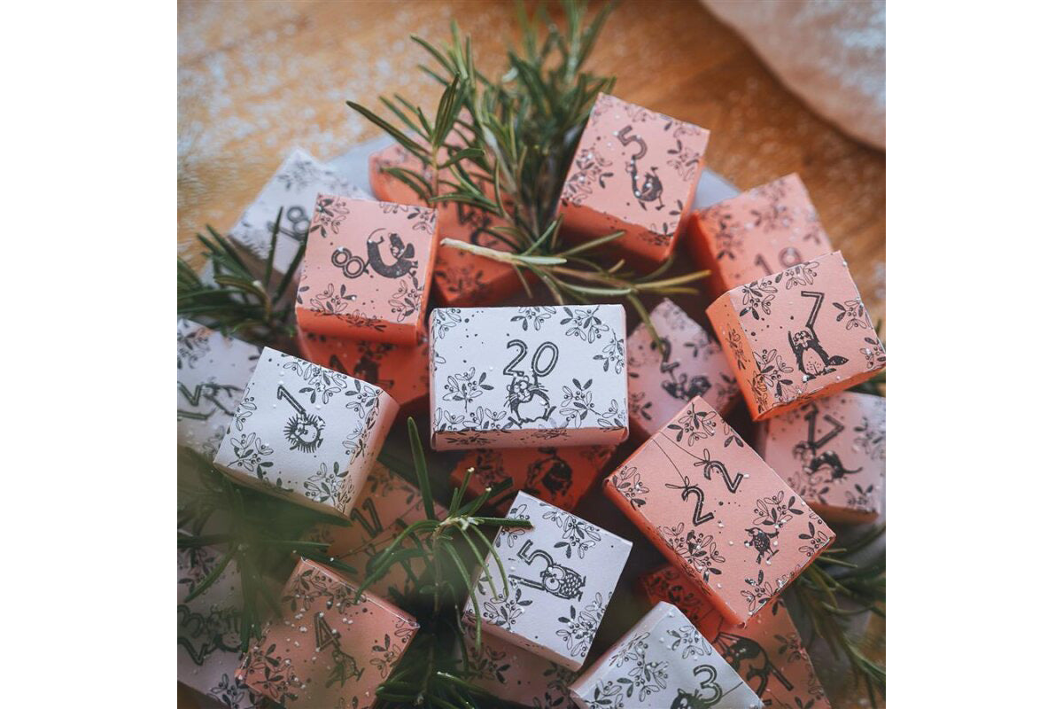 Cats on Appletrees Mini Stamp - Mistletoe Flywheel Stationery Tasmania