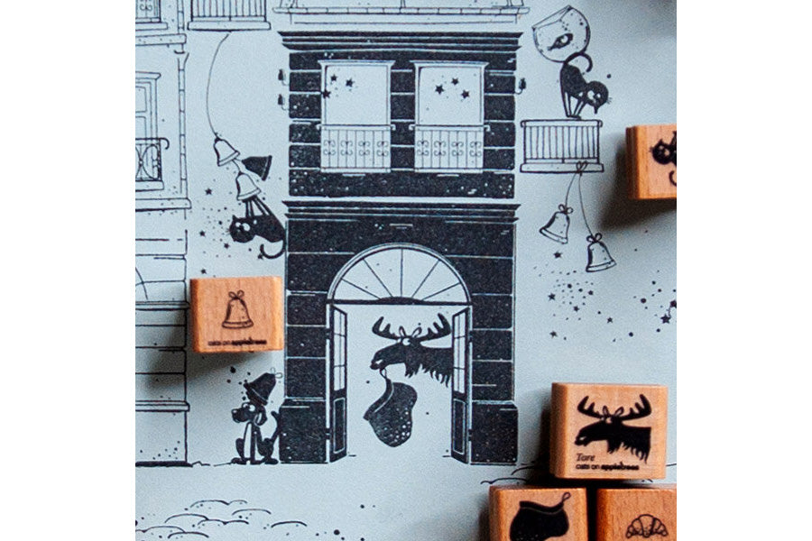 Cats on Appletrees Mini Stamp - Noel the Dog Flywheel Stationery Tasmania