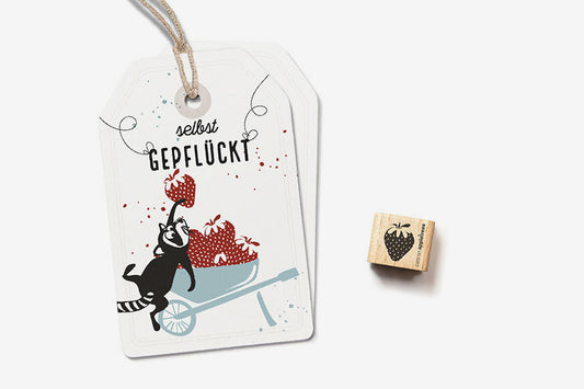 Cats on Appletrees Mini Stamp - Strawberry