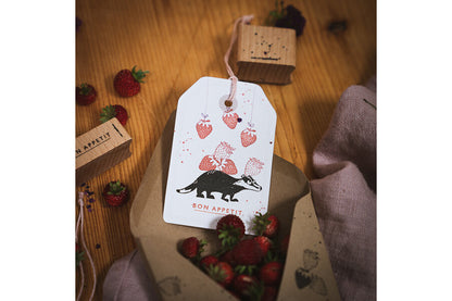 Cats on Appletrees Mini Stamp - Strawberry