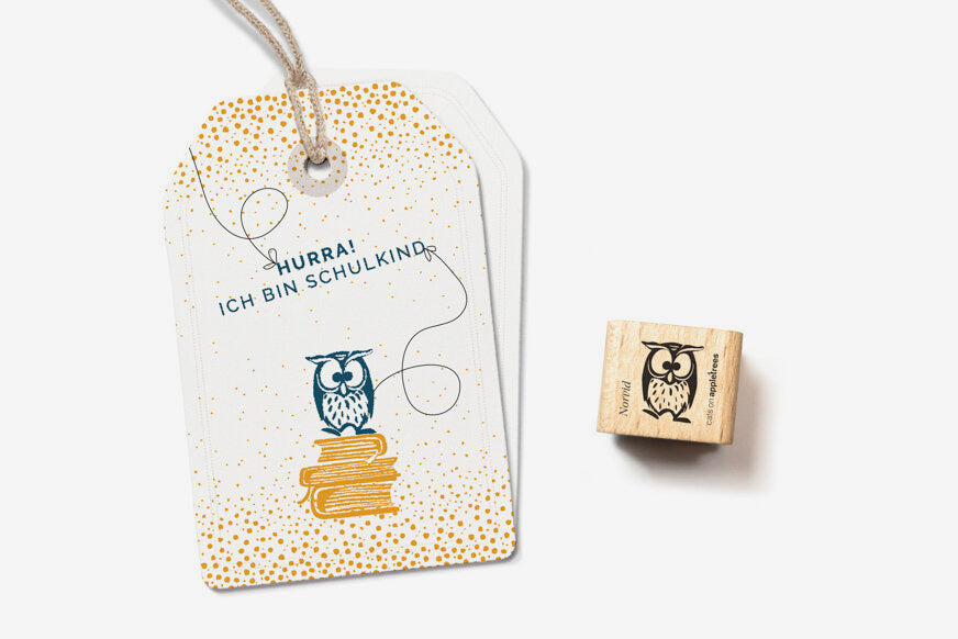 Cats on Appletrees Stamp - Norvid the Eagle Owl