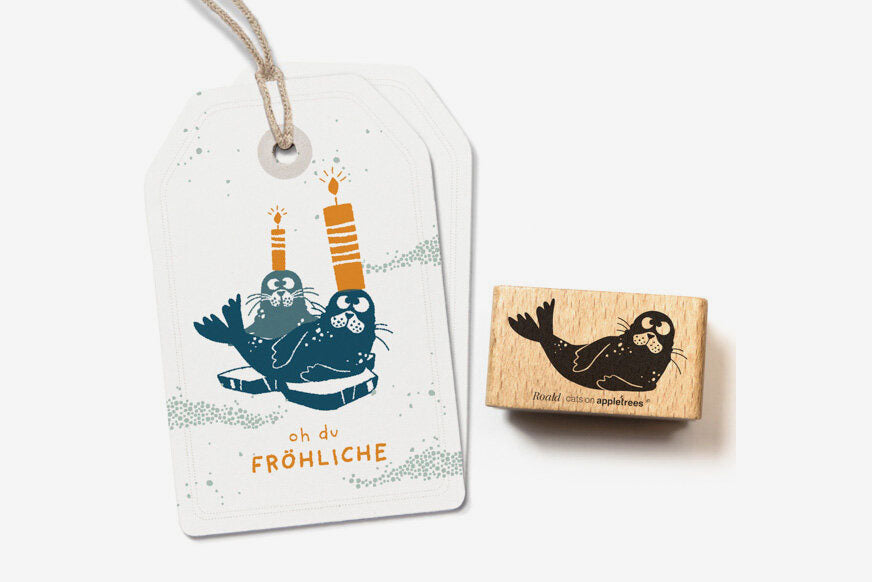 Cats on Appletrees Stamp - Roald the Seal Flywheel Stationery Tasmania