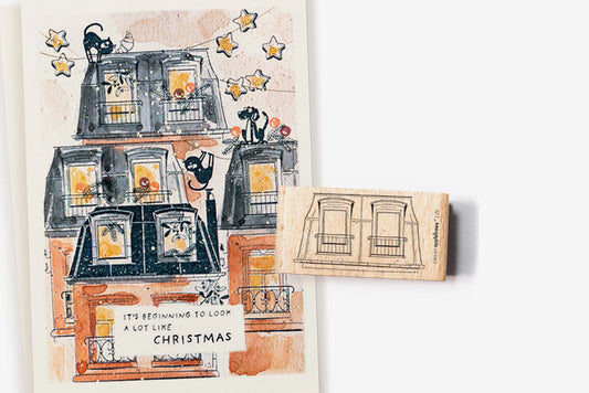 Cats on Appletrees Stamp - Roof