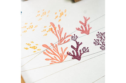 Cats on Appletrees Stamp - School of Fish Flywheel Stationery Tasmania