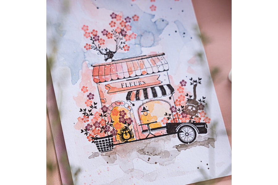 Cats on Appletrees Stamp - Shop Flywheel Stationery Tasmania
