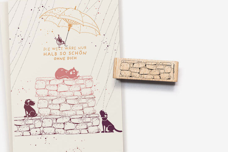 Cats on Appletrees Stamp - Stone Wall