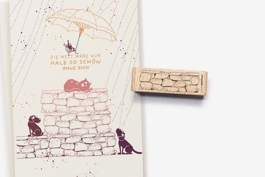 Cats on Appletrees Stamp - Stone Wall