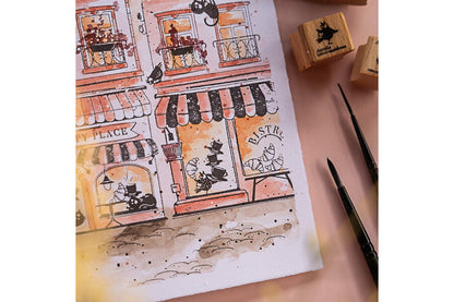 Cats on Appletrees Mini Stamp - Tea Cup