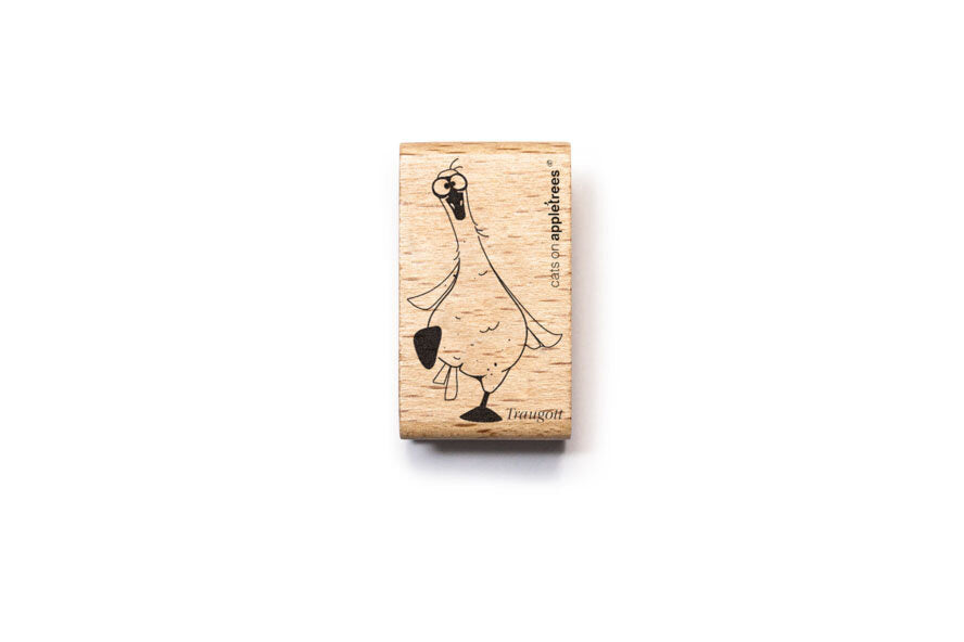 Cats on Appletrees Stamp - Traugott the Goose Flywheel Stationery Tasmania